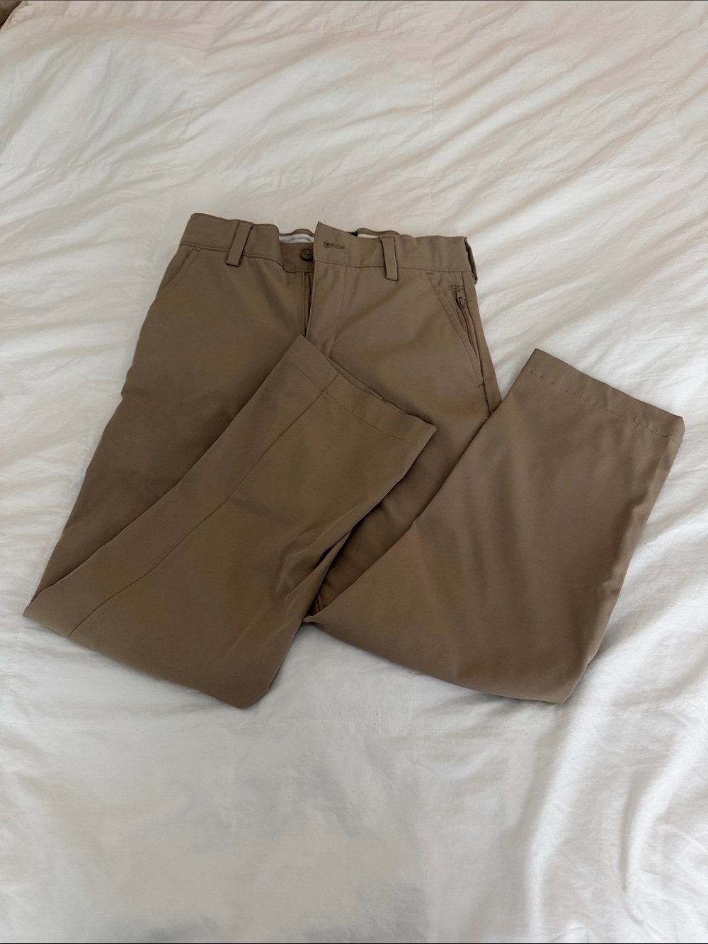 Lands' End Boy’s Tan Chinos - Classic Straight Fit